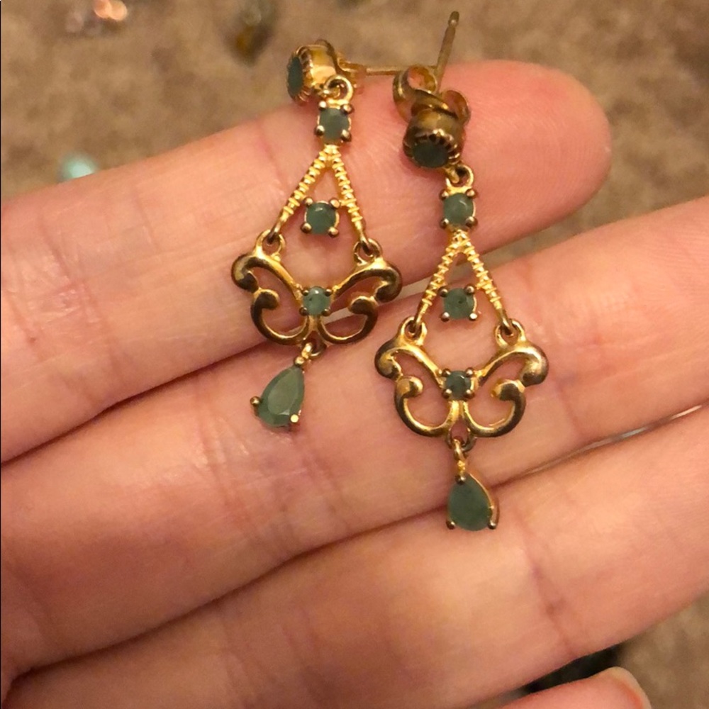 Sterling Silver Emerald Earrings